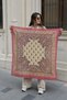 100% Cotton Ethnic Etro Floral Print Shoulder Scarf, 100x100 cm - 3