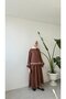 BLOUSE AND SKIRT SET WITH STRIPED DETAIL - BROWN - 4