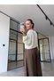 OVERSIZED LACE-LIKE KNIT CROPPED SWEATER - 4