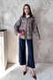 Brown Plaid Jacket with Garnished Collar - 3