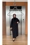 VELVET-COLLARED TRENCH COAT - BLACK - 5