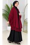 Women's Fringed-Hem, Ribbed-Sleeve, Loose-Fit Knit Poncho, One Size Fits All - 6