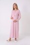 Women's Robe with Bow Detail, Lace Trim, and Buttoning for Maternity and Postpartum Use (2-Piece Set) - 3