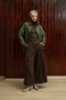 Pleated Velvet Coffee-Colored Pants