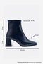 ARVEN Navy Leather Women's Block Heel Boots - 5