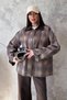 Mustard Collar Garnished Plaid Jacket - 2