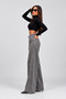 Denim Palazzo Pants with a Belted Waist and Front Detail - 4