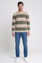 Men Crew Neck Knitted Sweater, Multicolor - 2