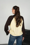 Women's Long-Sleeved Crew-Neck Paneled Casual Sweatshirt with Ribbing - 8