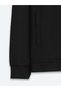 Black Hooded Plain Sweatshirt - 3