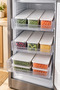 Set of 6 Freezer Storage Containers with Lids, Clear Refrigerator Organizers - 1 Liter - 3