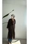 CHINESE-STYLE BUTTONED LINEN COAT - COFFEE - 2