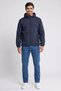 Men Embroidered Logo Hooded Jackets, Navy - 2