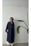 LONG COAT WITH HOOD - NAVY BLUE - 3