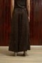 Pleated Velvet Coffee-Colored Pants - 4