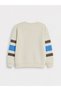 Ozmarka New Season Beige Striped Boys' Thick Sweatshirt - 2