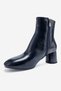 AUBERT Navy Blue Wrinkled Patent Leather Women's Heeled Boots - 8