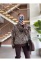 Ethnic Patterned Scarf-Style Knitted Sweater