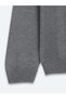 Gray Polo Neck Striped Knitwear Sweater - 4