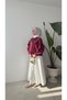 PEARL-COLLARED SHIRT - BURGUNDY - 3