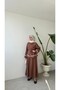 BLOUSE AND SKIRT SET WITH STRIPED DETAIL - BROWN - 2
