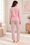 Women's Premium Modal Jersey Pajama Set—100% Cotton, Soft-Textured, Long-Sleeved, Printed Pattern, Top and Bottom Set, 2-Piece Set - 3