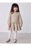 Girls' Cream Tweed Dress with Back Zipper