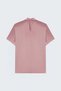 Short-Sleeved Batwing-Sleeve Loose-Fit Blouse - Powder - 4