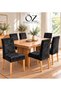 Set of 6 Stretch Fabric Velvet Chair Covers with Lycra - Washable Chair Covers