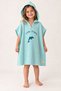 4-Layer Muslin Hooded Children's Poncho - Embroidered with Dolphins - Ages 3-5, Powder Blue - 2