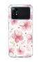 Poco M4 Pro 4G-Compatible Transparent Phone Case with Pink Cherry Blossom Print
