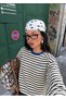 Women's Sunlit Soul Printed Black-and-White Striped Long-Sleeve Oversized T-Shirt - 3