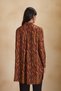 Cinnamon-Colored Tunic with Shirt Collar Pattern - 5