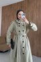 Gökşin Buttoned Trench Coat in Çağla Green - 4