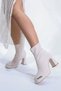 Imported Women's Satin-Textured Leather Platform Boots 0143-00 - 3
