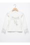Girls' Blouse with White Pearl Bow Detail and Ruffle, Ages 4–12
