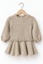 Girls' Cream Tweed Dress with Back Zipper - 2