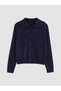 Peak New Season Navy Blue Wool Blend Women's Knit Cardigan - 5