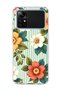Poco M4 Pro 4G-Compatible Transparent Phone Case with Retro Stripes and Floral Print