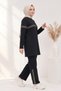 Women's Glitter Stripe Hoodless Hijab Tracksuit Set