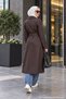 Double-Breasted, Unlined, Belted Trench Coat, Brown, HM2979 - 3