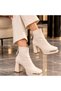 Imported Women's Satin-Textured Leather Platform Boots 0143-00 - 2