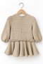 Girls' Cream Tweed Dress with Back Zipper - 3