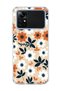 Poco M4 Pro 4G-Compatible Transparent Phone Case with Orange and White Flower Print