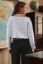 Oversized Sweatshirt with Asymmetrical Collar and Print (Set of 2) - 5