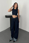 Women's Blue Blouse with Chain Detail - 3