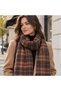 FLR-5044 Tabac Coffee Plaid Wool Unisex Scarf | Eos Collective - 3