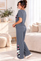 Women's Short-Sleeved Cotton Pajama Set with Panda Print - 3