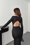 Women's Black Backless Dress - 5