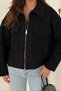 Women's Black Pocketed Melton Blazer - 4